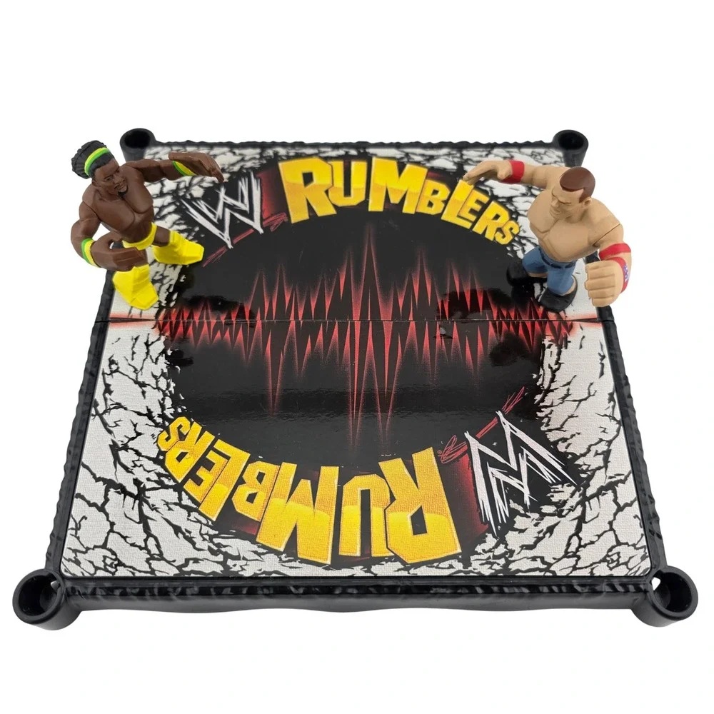 Mattel WWE Rumblers Wrestling Ring Playset John Cena‎ Kofi Kingston Good W7999